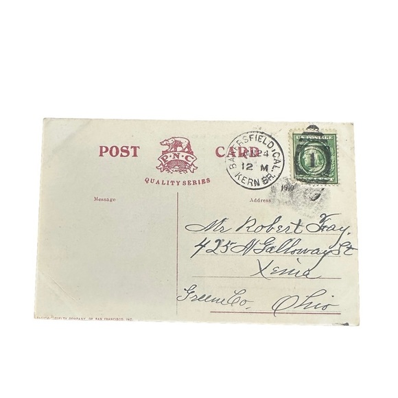 Vtg 1910 Postcard Coalinga Oil & Transportation Co Pumping Station 2 CA Posted - Picture 3 of 5